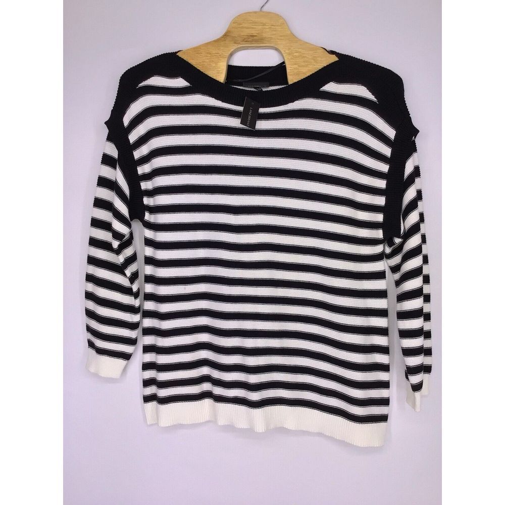 Lane Bryant Sweater Black And White Striped Knit Top‎ Women's Size 22/24 NEW